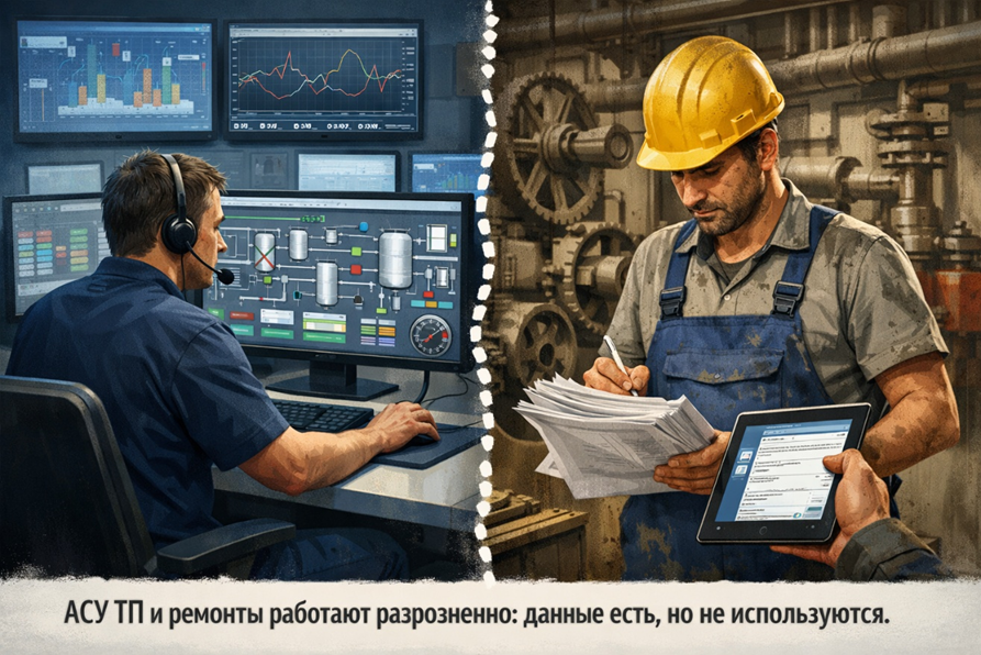 АСУ ТП и EAM: как объединить производственные данные и ремонты